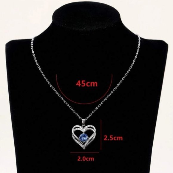 Eternal Love Cubic Zirconia Heart Charm Necklace - Picture 3 of 4